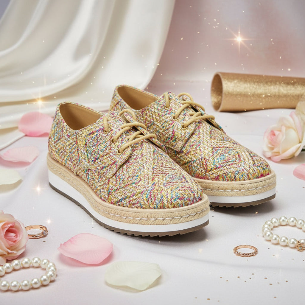 ANDRÉ ESPADRILLES FEMME HARMONICA TEXTILE BEIGE - 52125674243