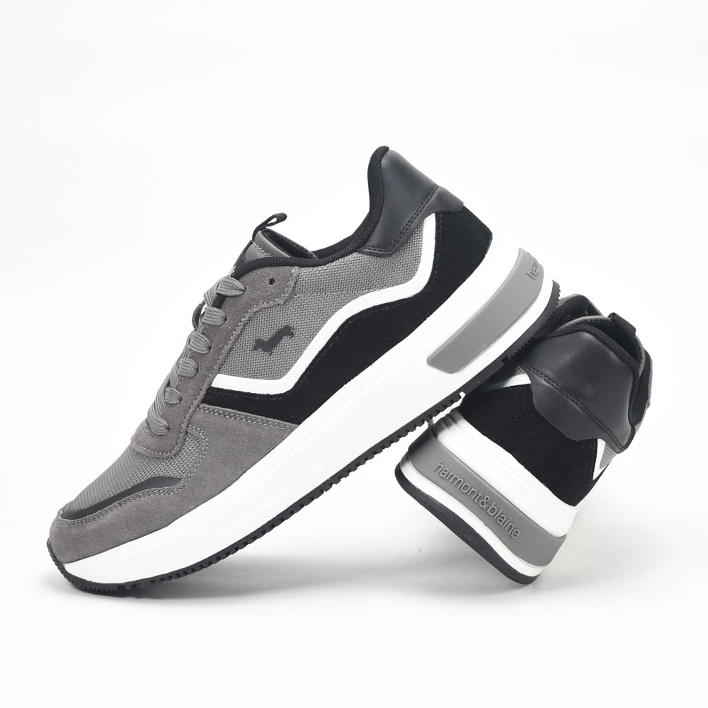 Harmont and Blaine Suede and Technical Fabric Sneakers - EFM252.050.A60.AD