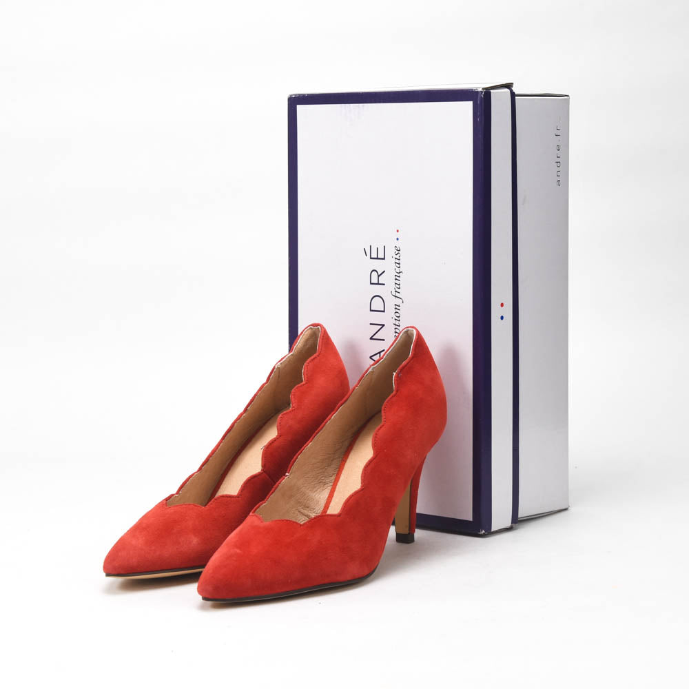 ANDRÉ ESCARPINS FEMME SAPHIR DAIM ORANGE - 52134738408