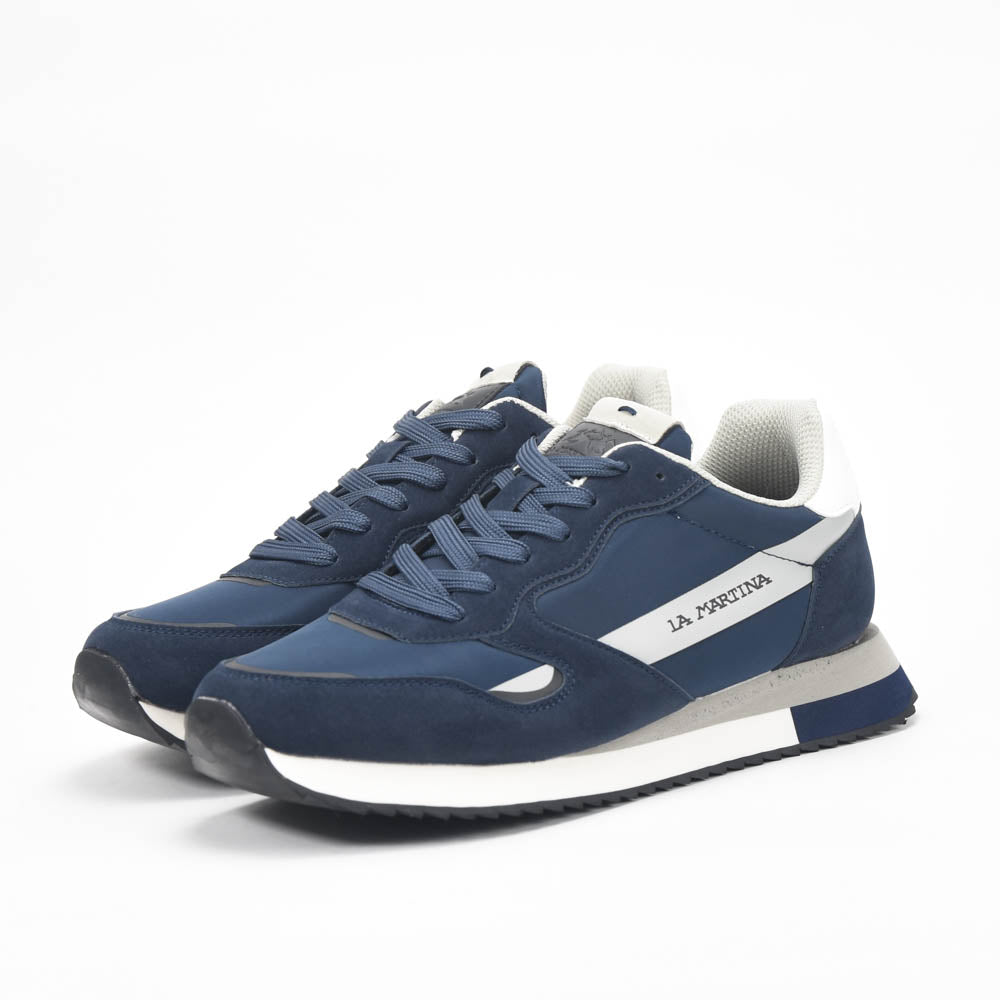 La Martina Low Sneakers Blue Leather - LFM252.040.A70.BT