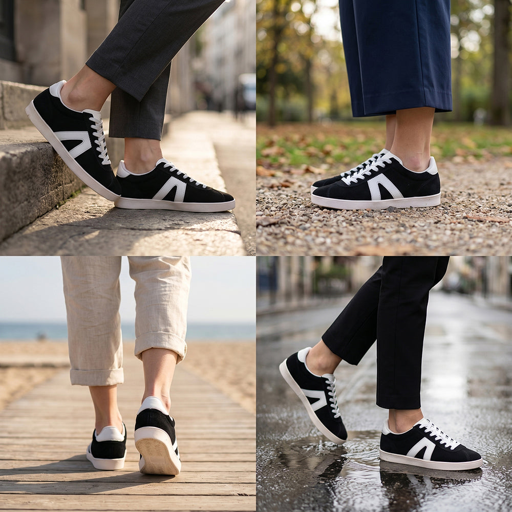ANDRÉ BASKETS FEMME SPRINTER DAIM NOIR BLANC - 52149132400