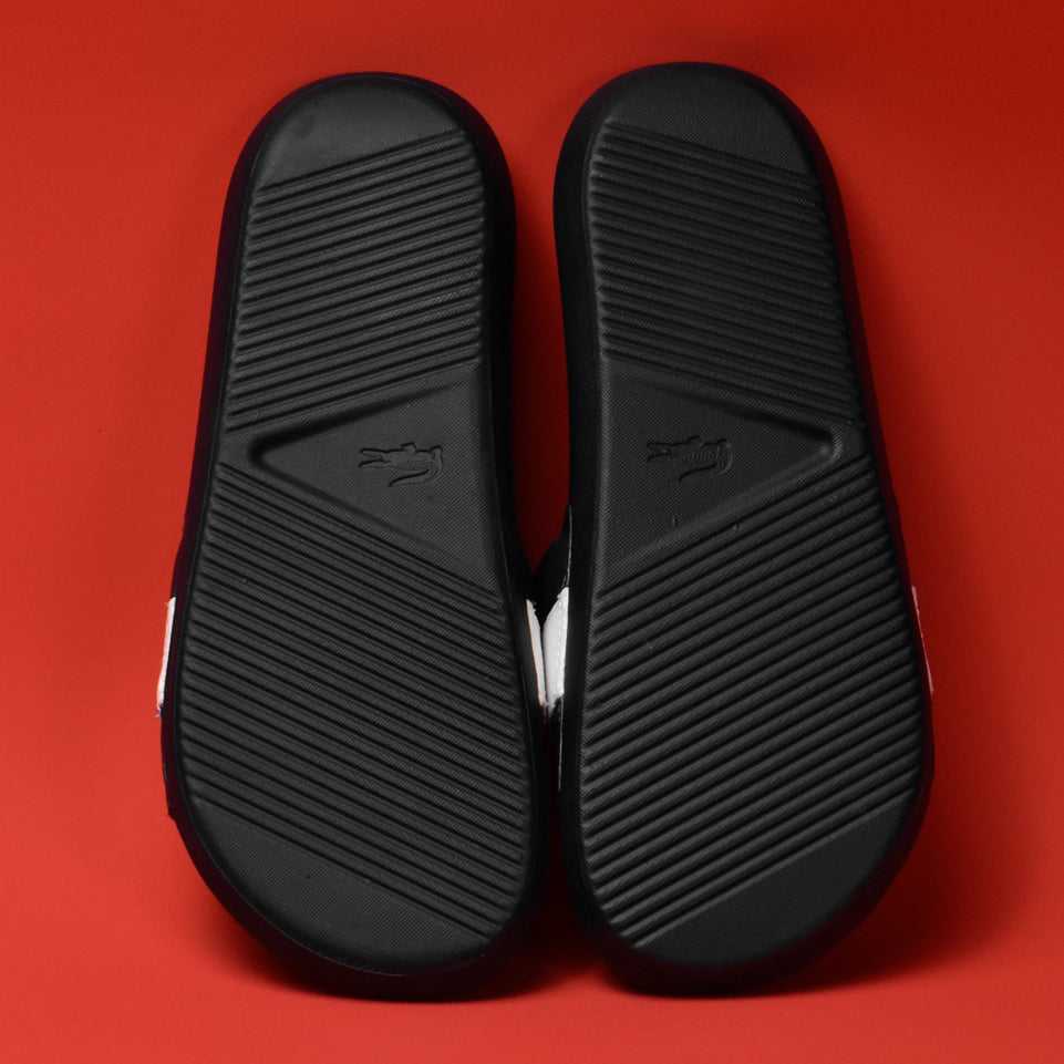 CROCO SLIDE 0721 1 CFA BLK/WHT LACOSTE - 41CFA0011-312