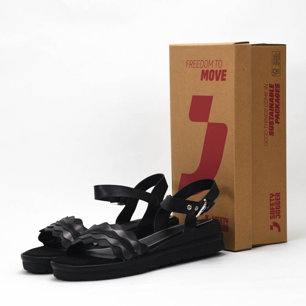 Safety Jogger Sandales Compensées Femme Black Pewter - 592056-BLK-PEW