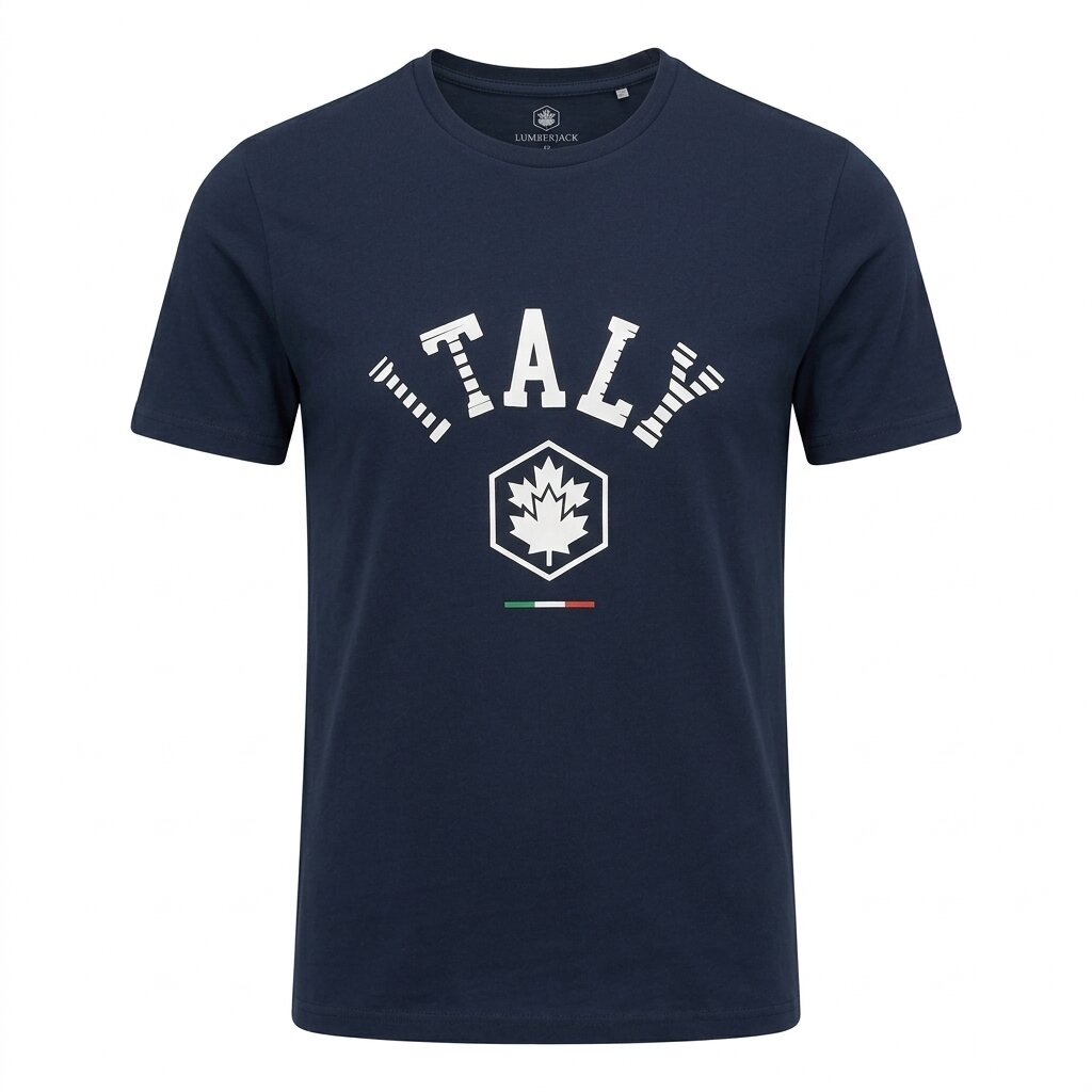 LUMBERJACK MEN TEE ITALY BIG LOGO NAVY - LBJ27001-NVY