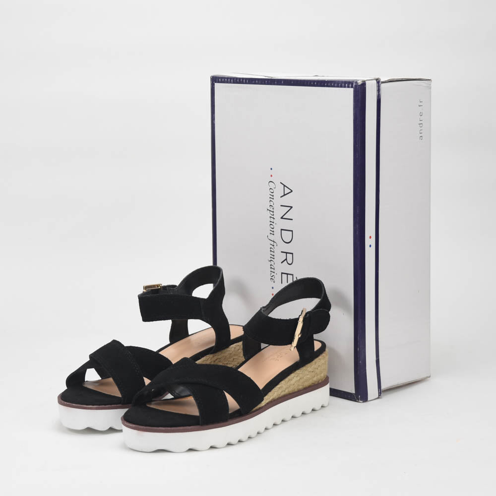 ANDRÉ SANDALES FEMME DAIM NOIR - 52314135637