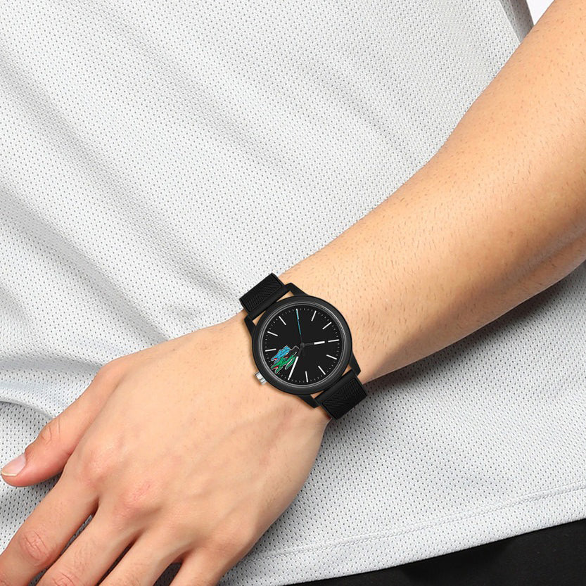 Montre Lacoste.12.12 Holiday à 3 aiguilles - Modèle noir avec bracelet en silicone - 2011134