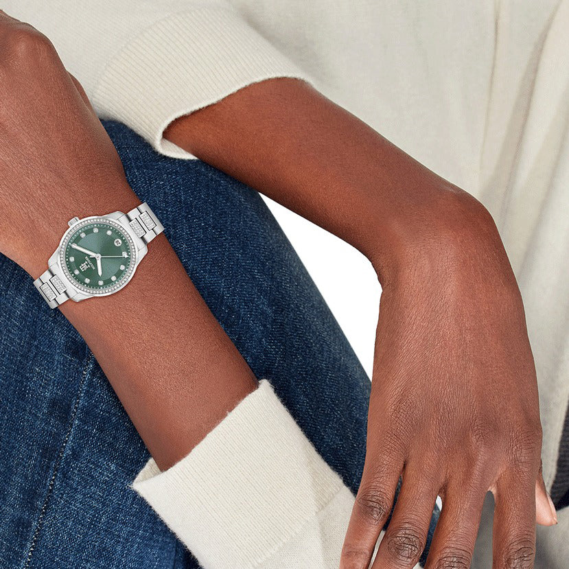 Tommy Hilfiger Green Dial Crystal-Embellished - 1782759