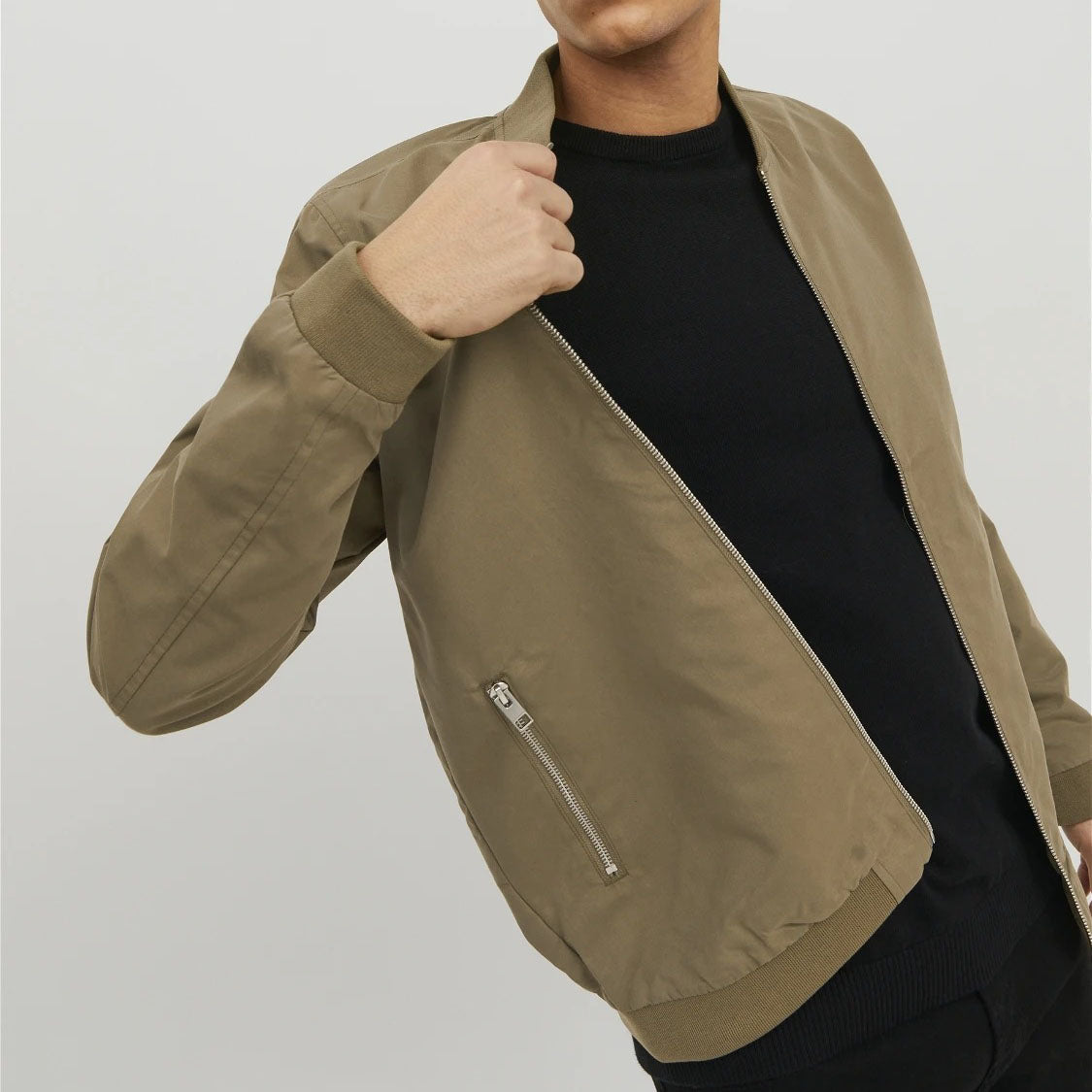 JACK & JONES BOMBER JOMER BOMBER KHAKI - 12165203/12-2023-SWX VERT