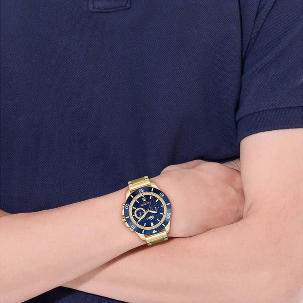 MONTRE Lacoste Gold Steel Navy Dial Multi-function Men\'s Watch - 2011343