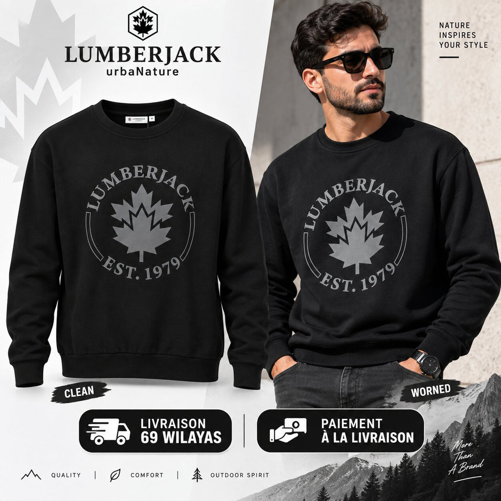 LUMBERJACK SWEAT SHIRT - LBJ-00602-BLK