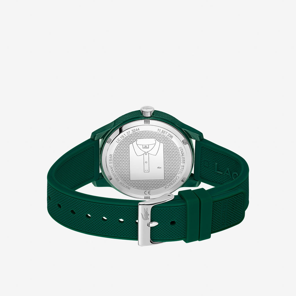 Montre Lacoste.12.12 Holiday à 3 aiguilles - Modèle blanc avec bracelet vert en silicone - 2011135