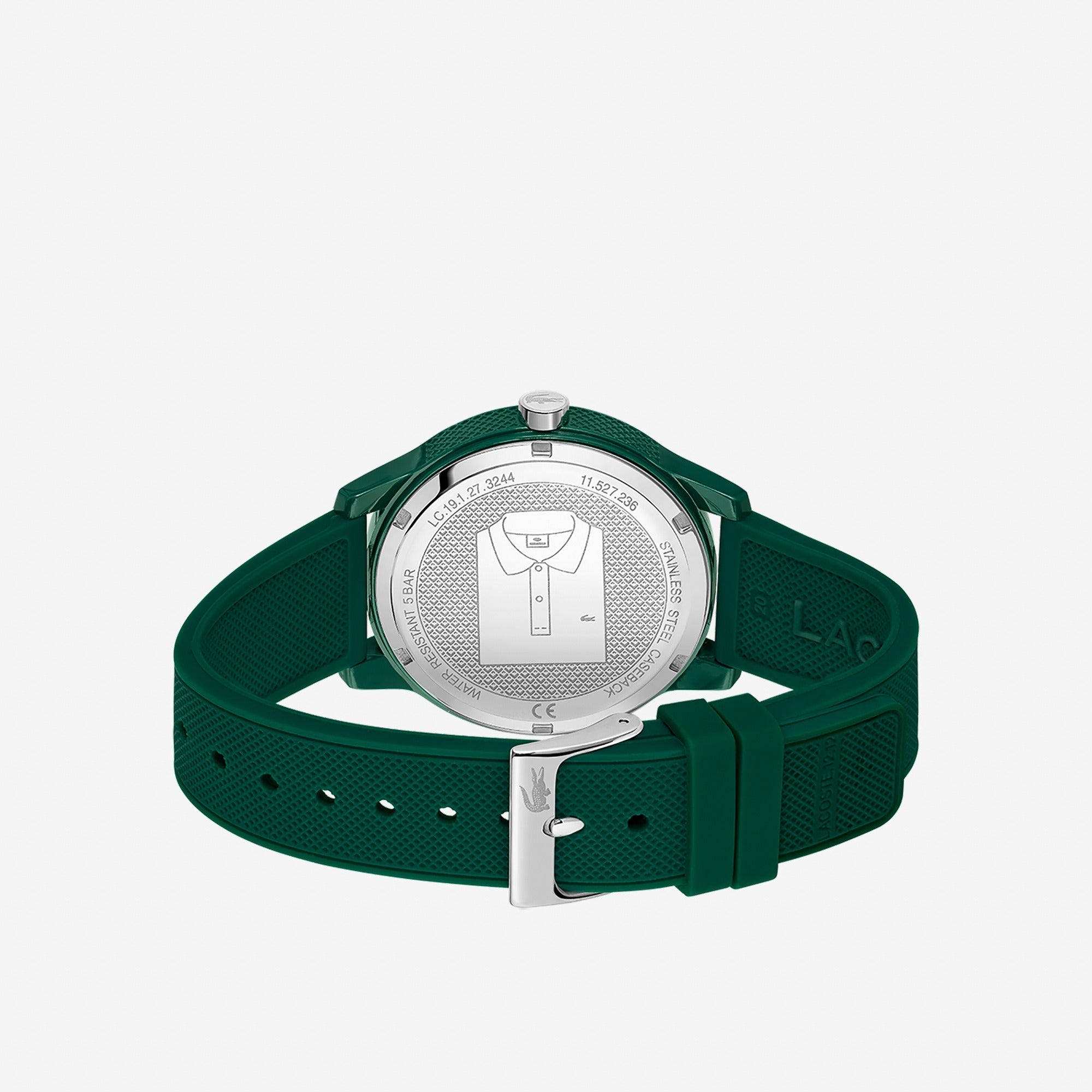 Montre Lacoste.12.12 Holiday à 3 aiguilles - Modèle blanc avec bracelet vert en silicone - 2011135