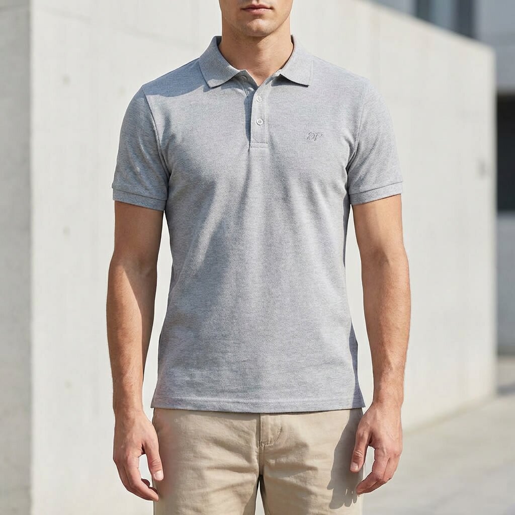 DEPART POLO SHIRT HOMME REGULAR GRIS 100% COTON - G23-001697-GREY
