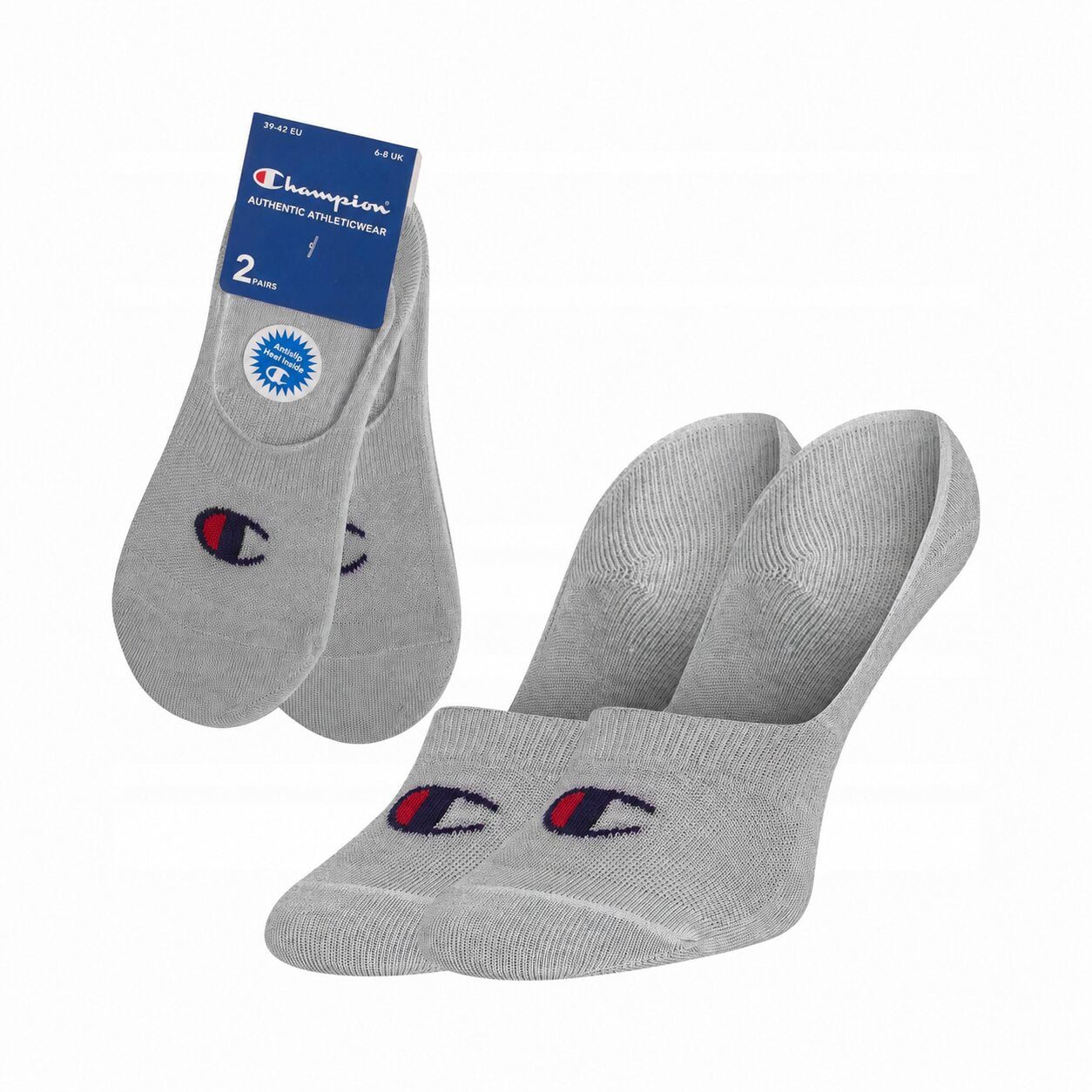 Champion 2-Pack Footie Socks Grey Melange - U24561-EM010