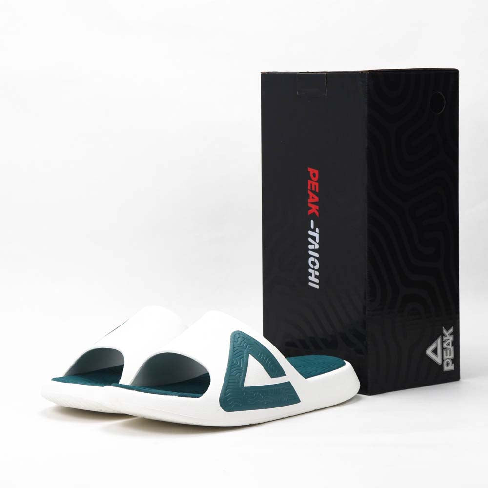 PEAK MEN TAICHI SLIPPERS WHITE GREEN - ET59095L-Z552