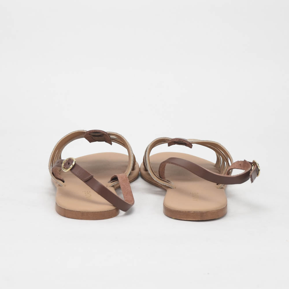 ANDRÉ SANDALES FEMME SECRETE CUIR MARRON BEIGE - 52321631404