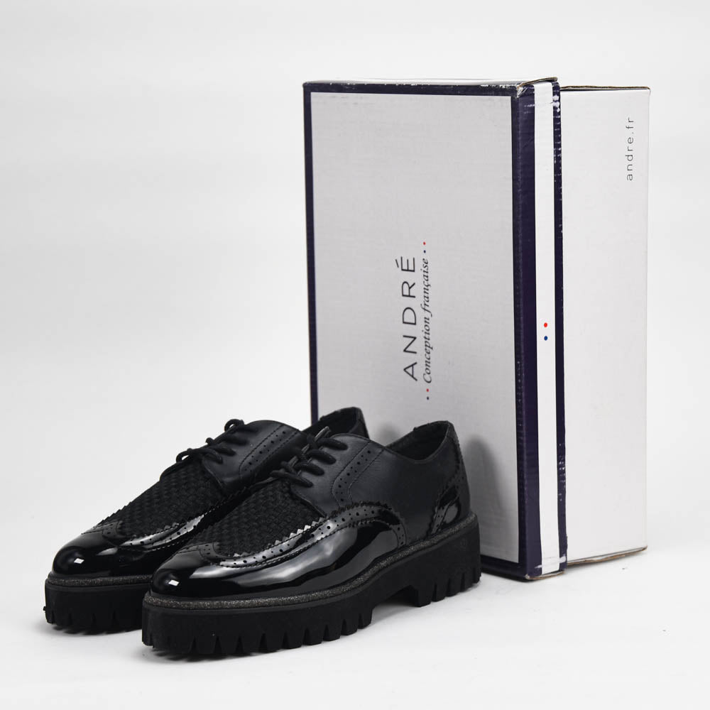 ANDRÉ DERBY FEMME COREANE CUIR NOIR - 52125174415