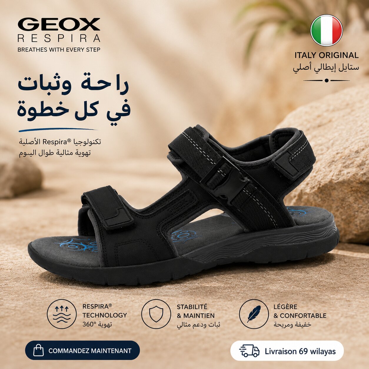 Geox Spherica Sandales Homme - U55ELB000EK-C9997