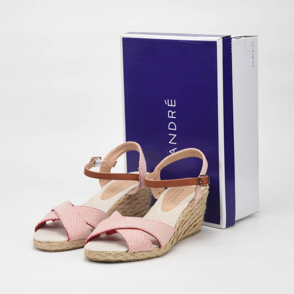 ANDRÉ SANDALES FEMME PAULETTA TEXTILE ROUGE - 52314788600