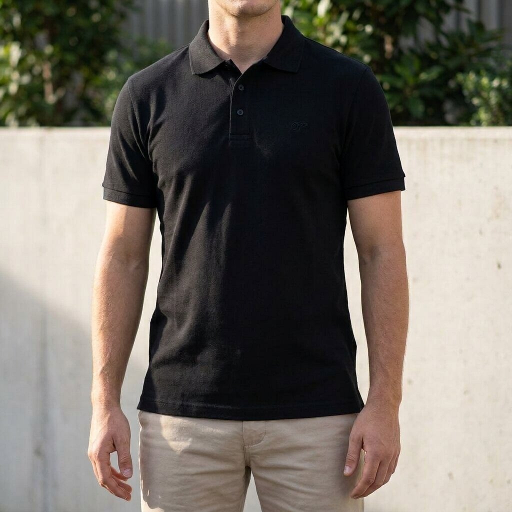DEPART POLO SHIRT HOMME REGULAR NOIR 100% COTON - G23-001629-BLACK