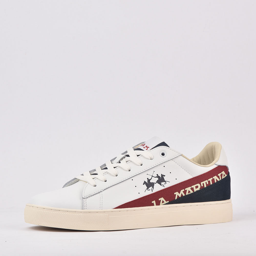 LA MARTINA SCARPA UOMO CALF - TAPE BIANCO - ROSSO - LFM222-001-4130