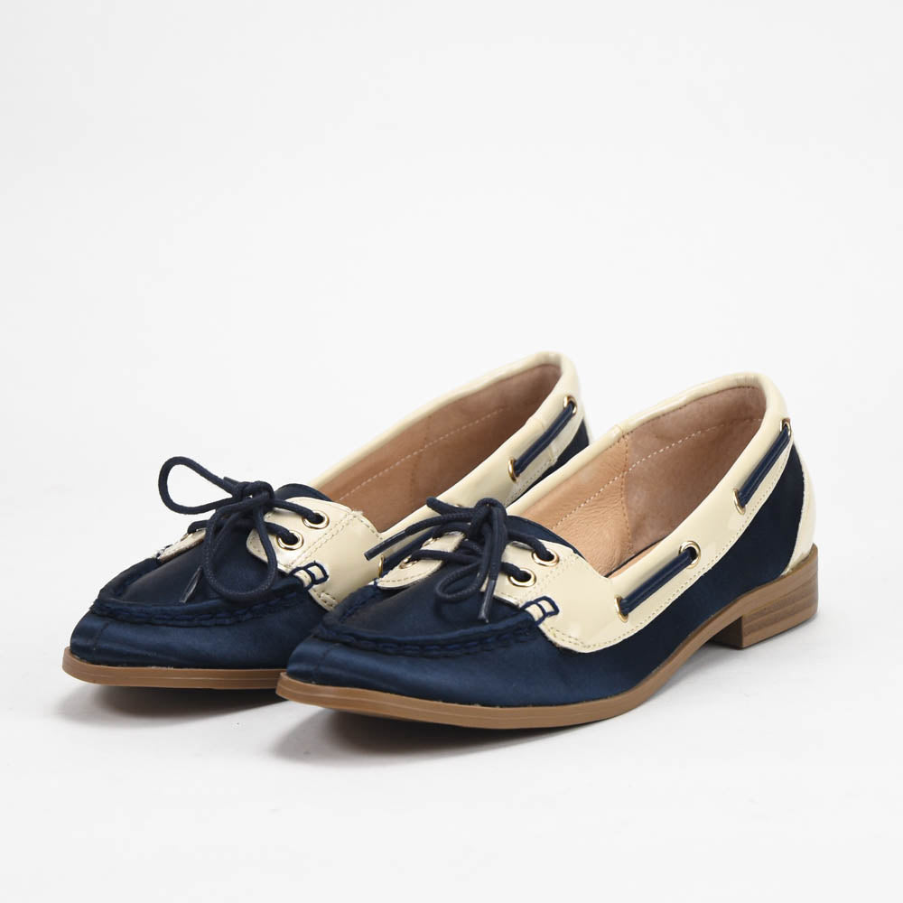ANDRÉ MOCASSINS FEMME CUIR BLEU BEIGE - 52124482204