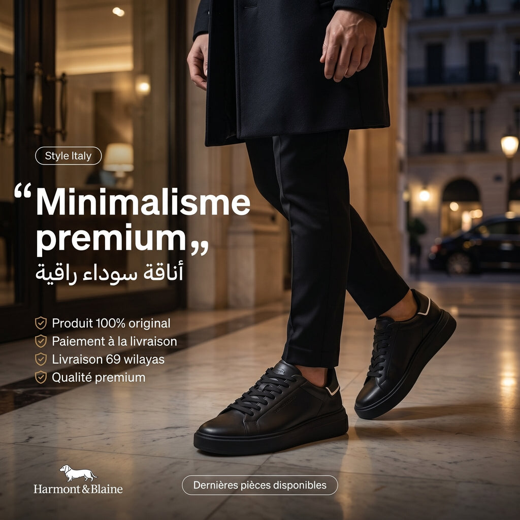 Harmont and Blaine Calf Sneakers Homme - EFM252-020-AA0-A4