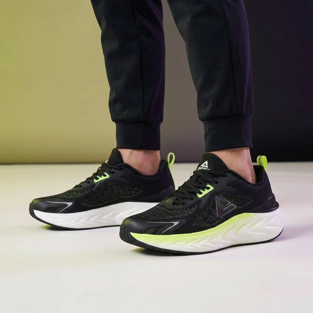 Peak Taichi Running Shoes Black/Fluorescent Green - EXT53607H-2055