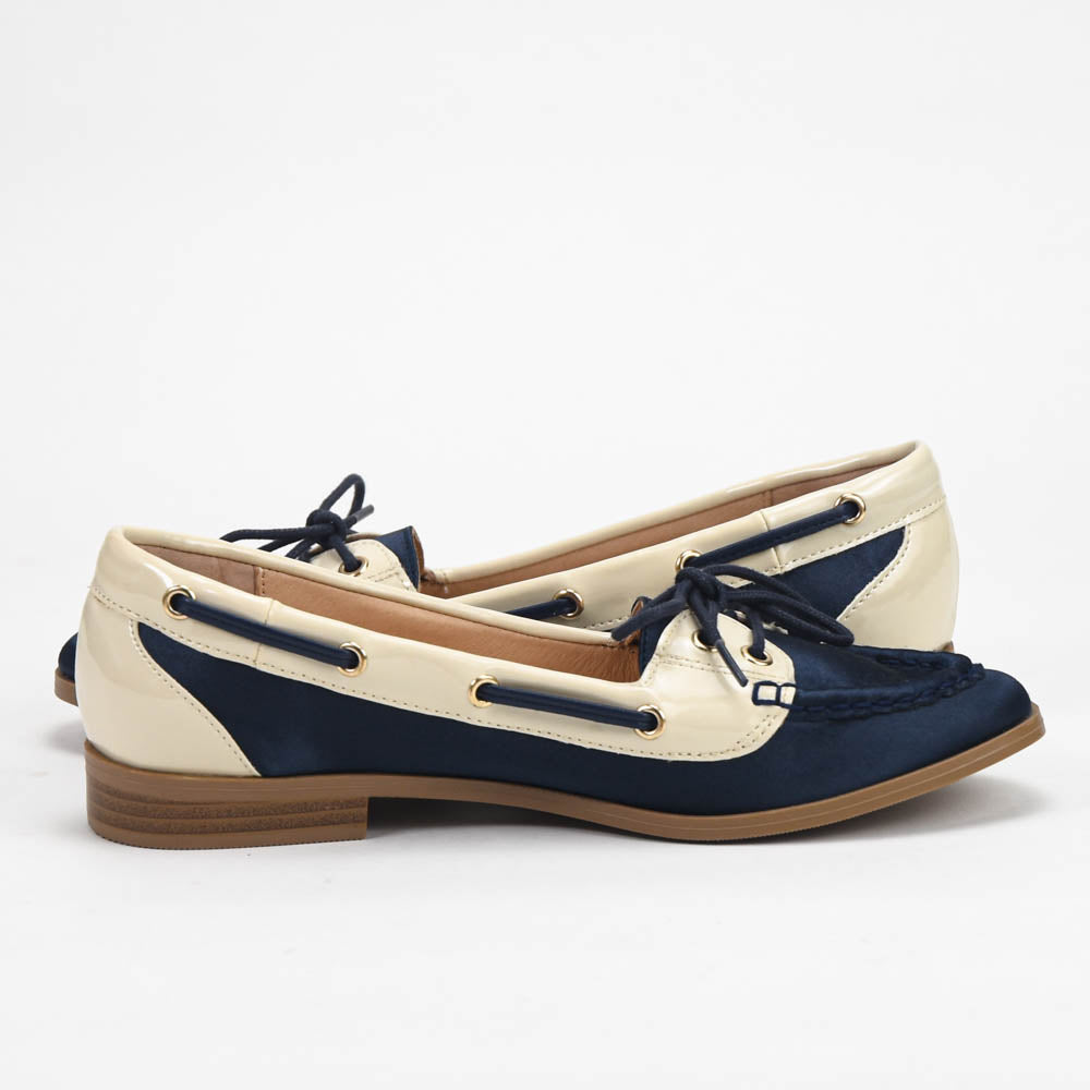 ANDRÉ MOCASSINS FEMME CUIR BLEU BEIGE - 52124482204