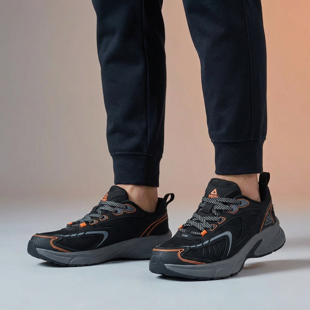 Peak Sports Shoes Black/Paloma Gray/Orange - E49137E-204R