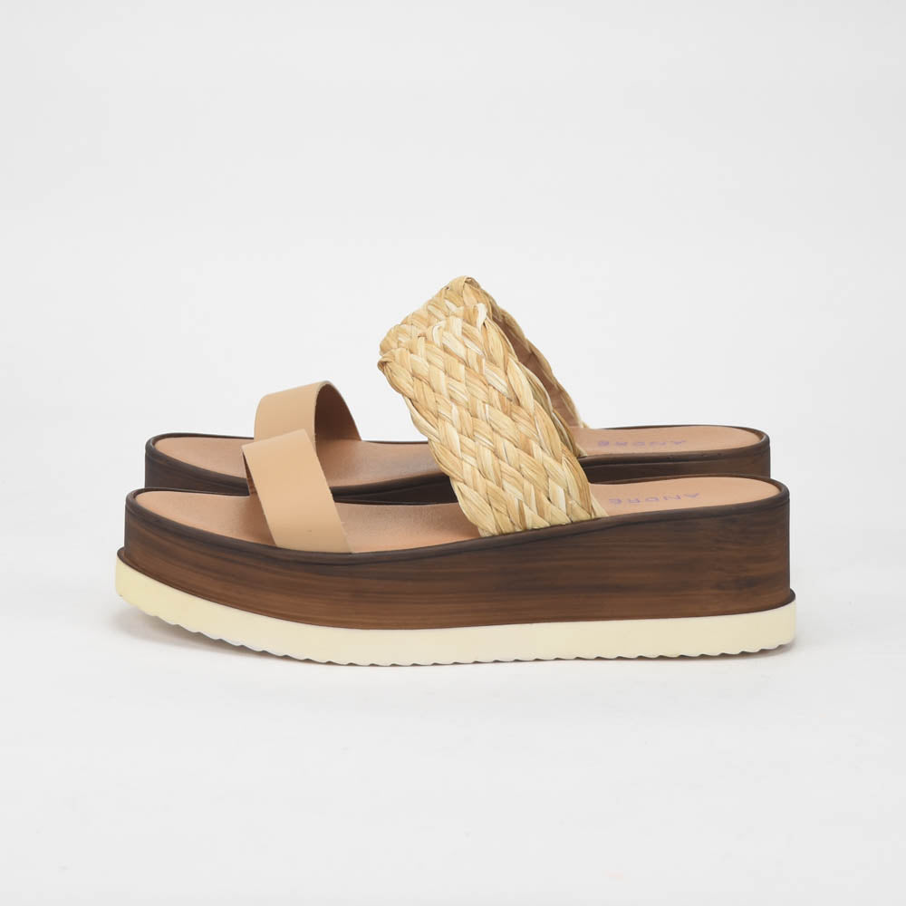 ANDRÉ SABOTS FEMME ROMARINE CUIR BEIGE - 52321686426