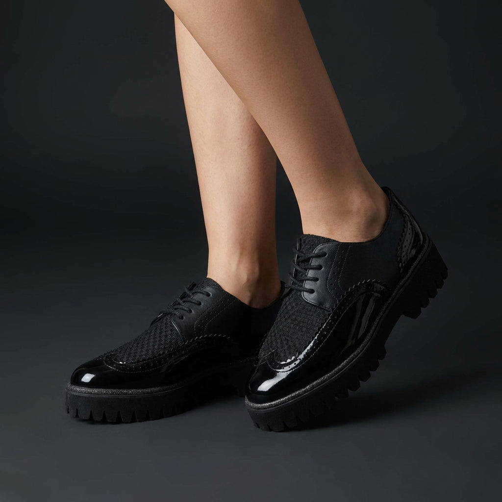 ANDRÉ DERBY FEMME COREANE CUIR NOIR - 52125174415
