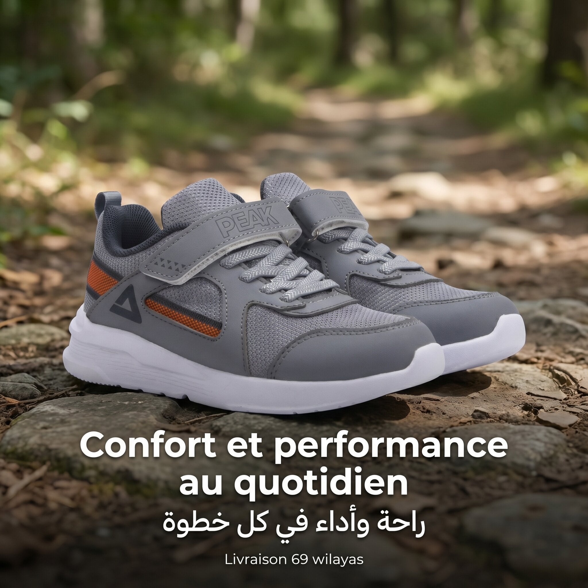 PEAK BASKET CASUAL SPORT GARÇON GREY - EK59780H-X928