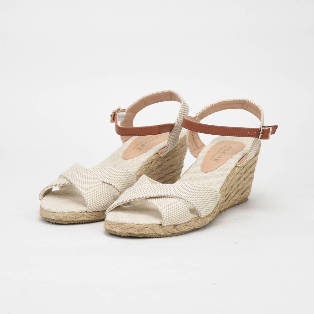 ANDRÉ SANDALES FEMME PAULETTA TEXTILE BEIGE - 52314688600