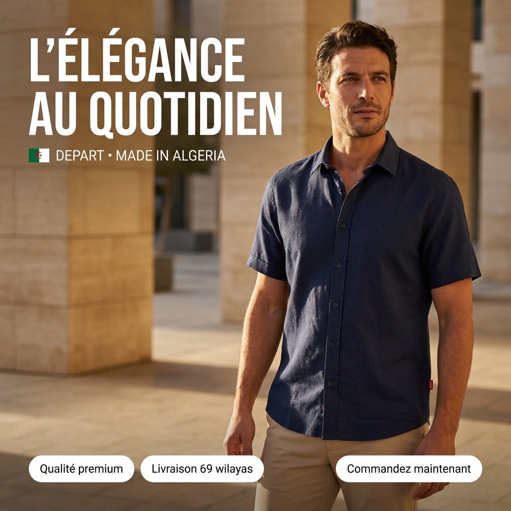 Départ Homme Chemise en Lin Blue - MZ139-G21-000743