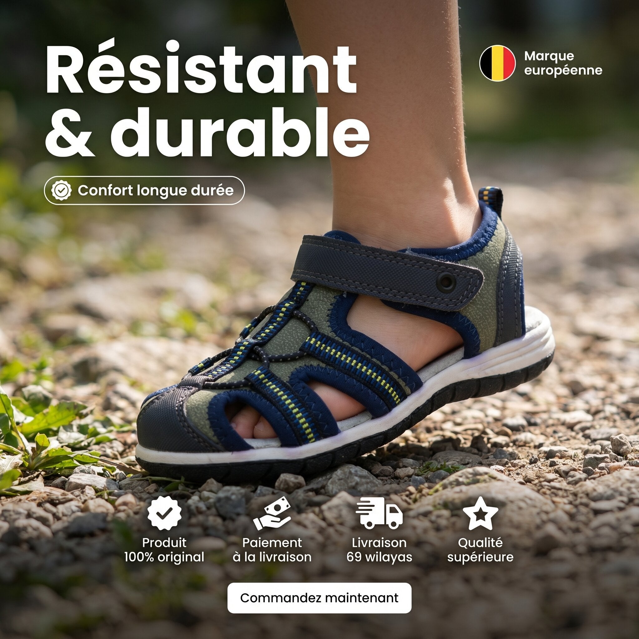 Safety Jogger Softtouch Foamfix Sandales Enfant - 610822-GRN-BLU