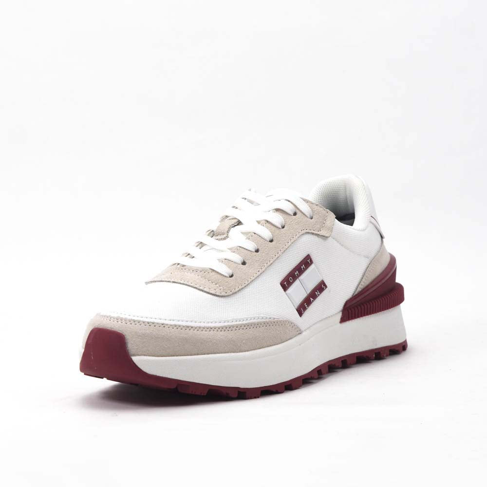 TOMMY HILFIGER BASKETS TOMMY JEANS TJW TECH RUNNER HOMME BLANC - ENOENO-WHITE