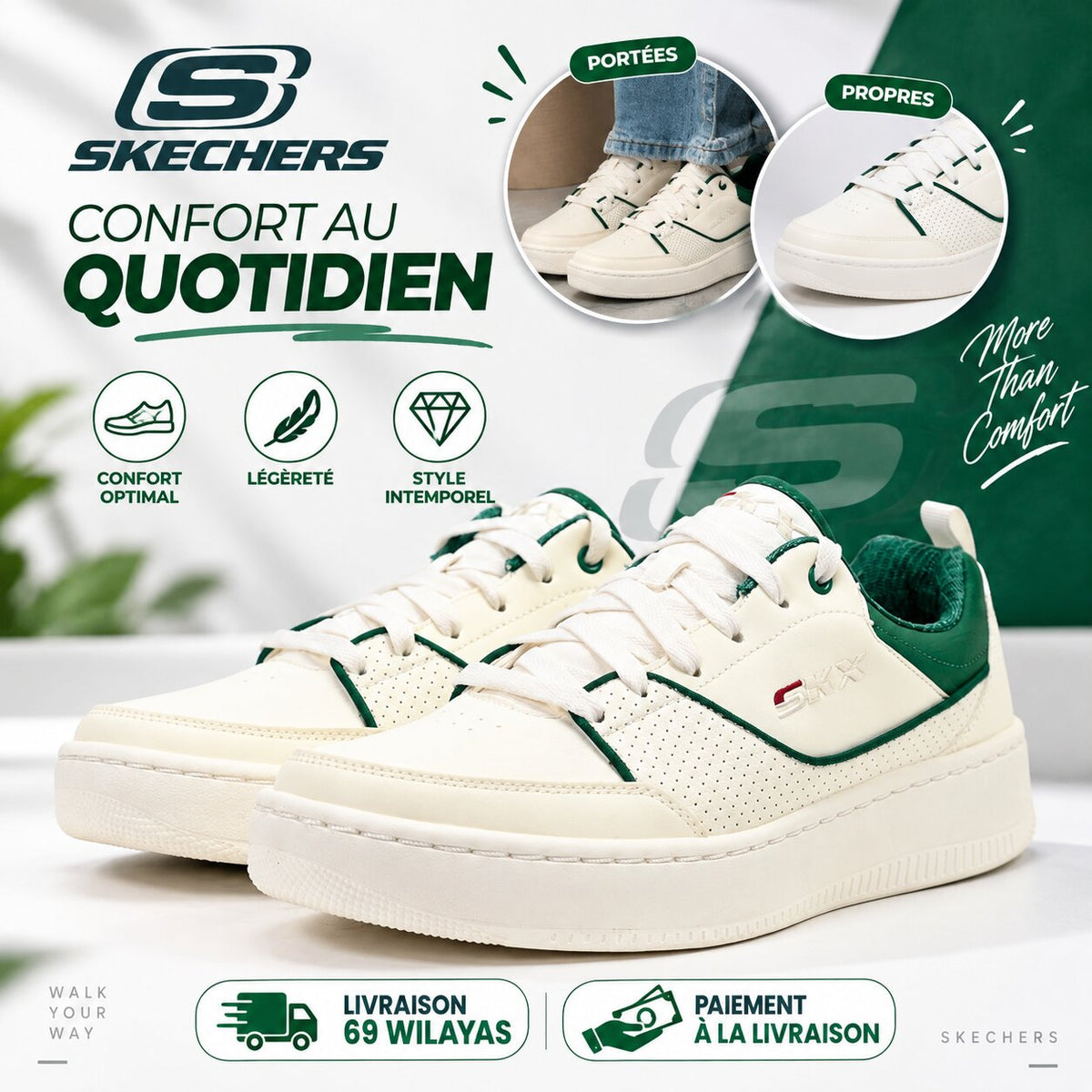 Skechers Sport Court 92 – Ottoman Sneakers - 232472-WGR