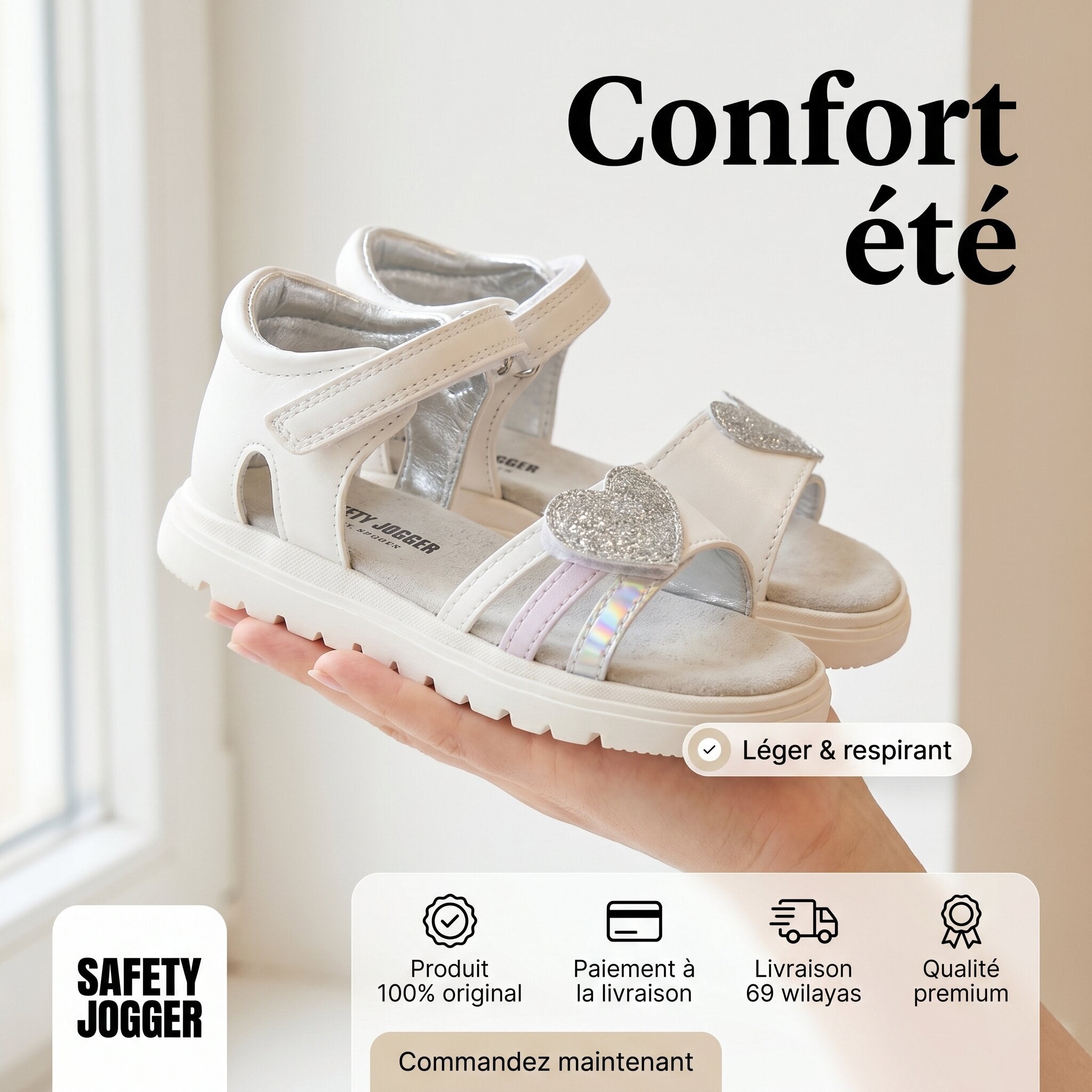 Safety Jogger Sandale Fillette - 591782-WHT-SIL