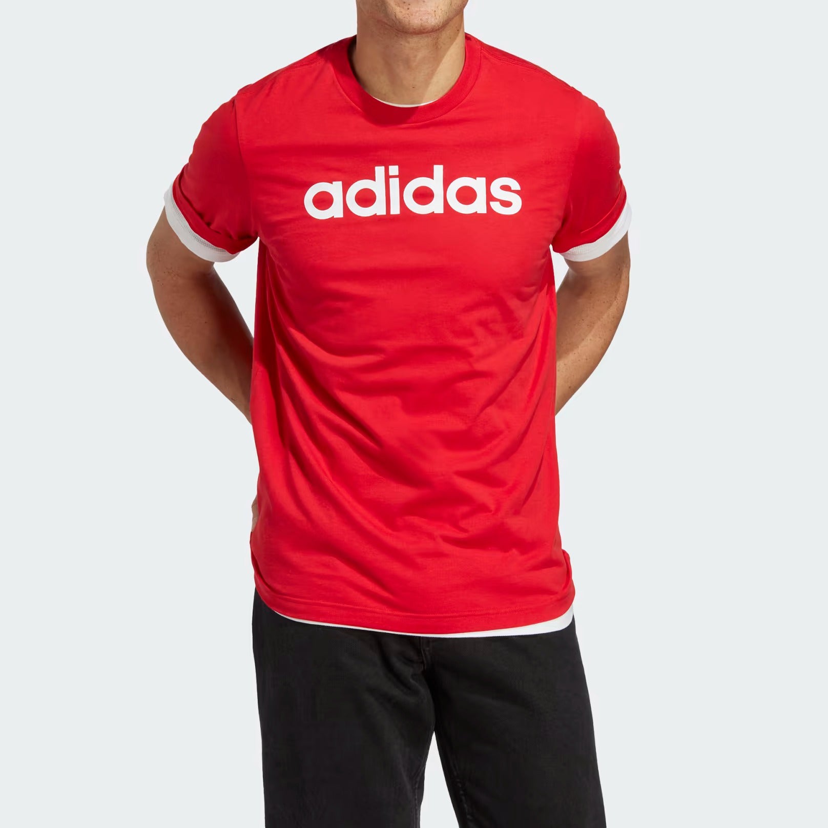 ADIDAS Essentials Single Jersey Linear Embroidered Logo Tee - IC9278
