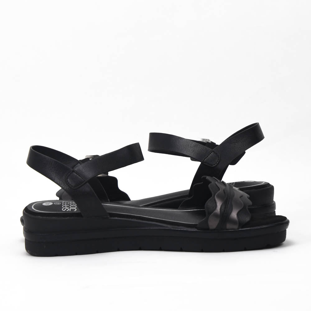 Safety Jogger Sandales Compensées Femme Black Pewter - 592056-BLK-PEW