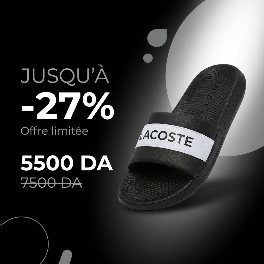 CROCO SLIDE 0721 1 CFA BLK/WHT LACOSTE - 41CFA0011-312