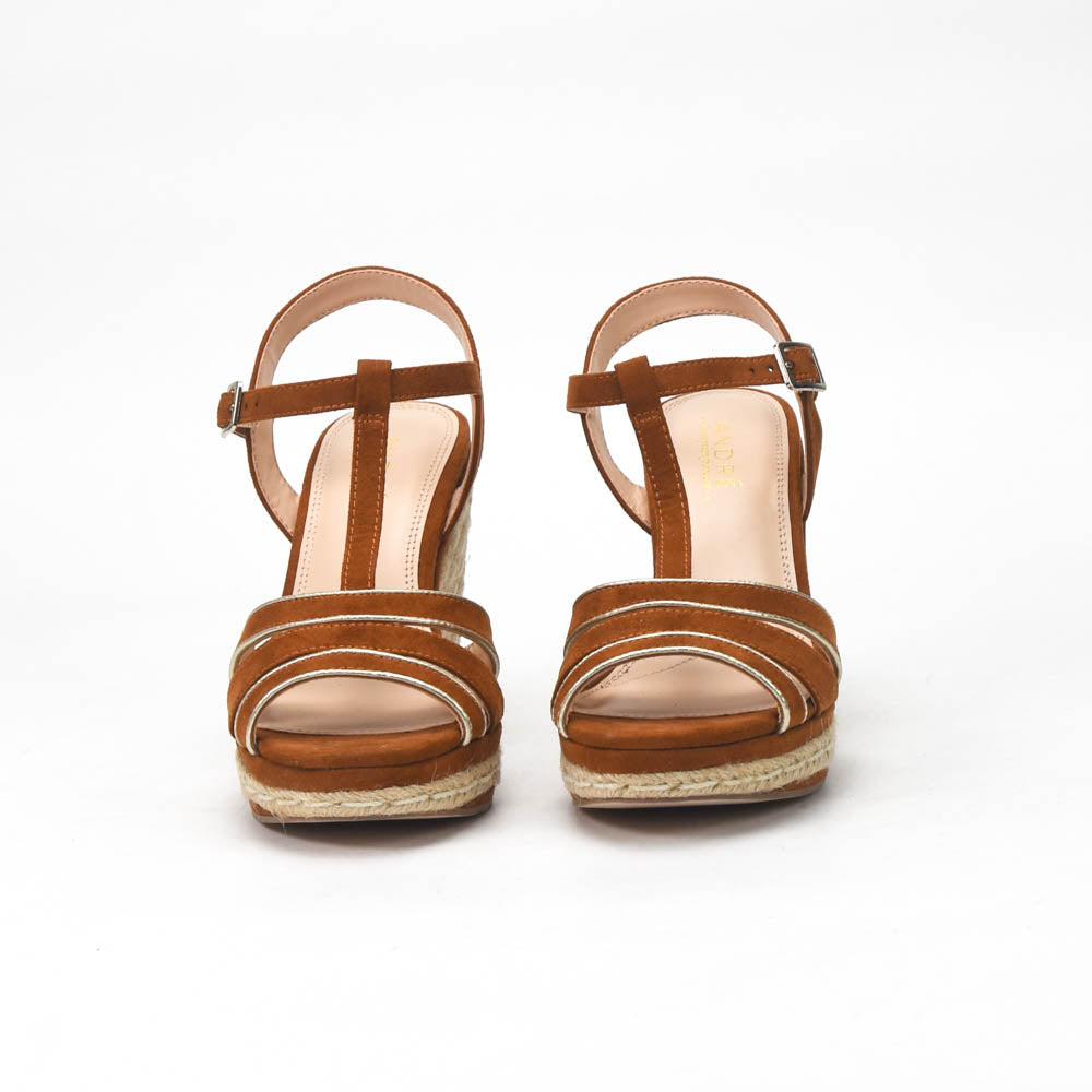 ANDRÉ SANDALES FEMME JULY CUIR MARRON - 52314689623