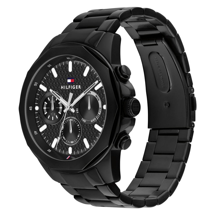Montre Tommy Hilfiger Lars Black Stainless Steel Geometric Dial - 1710653