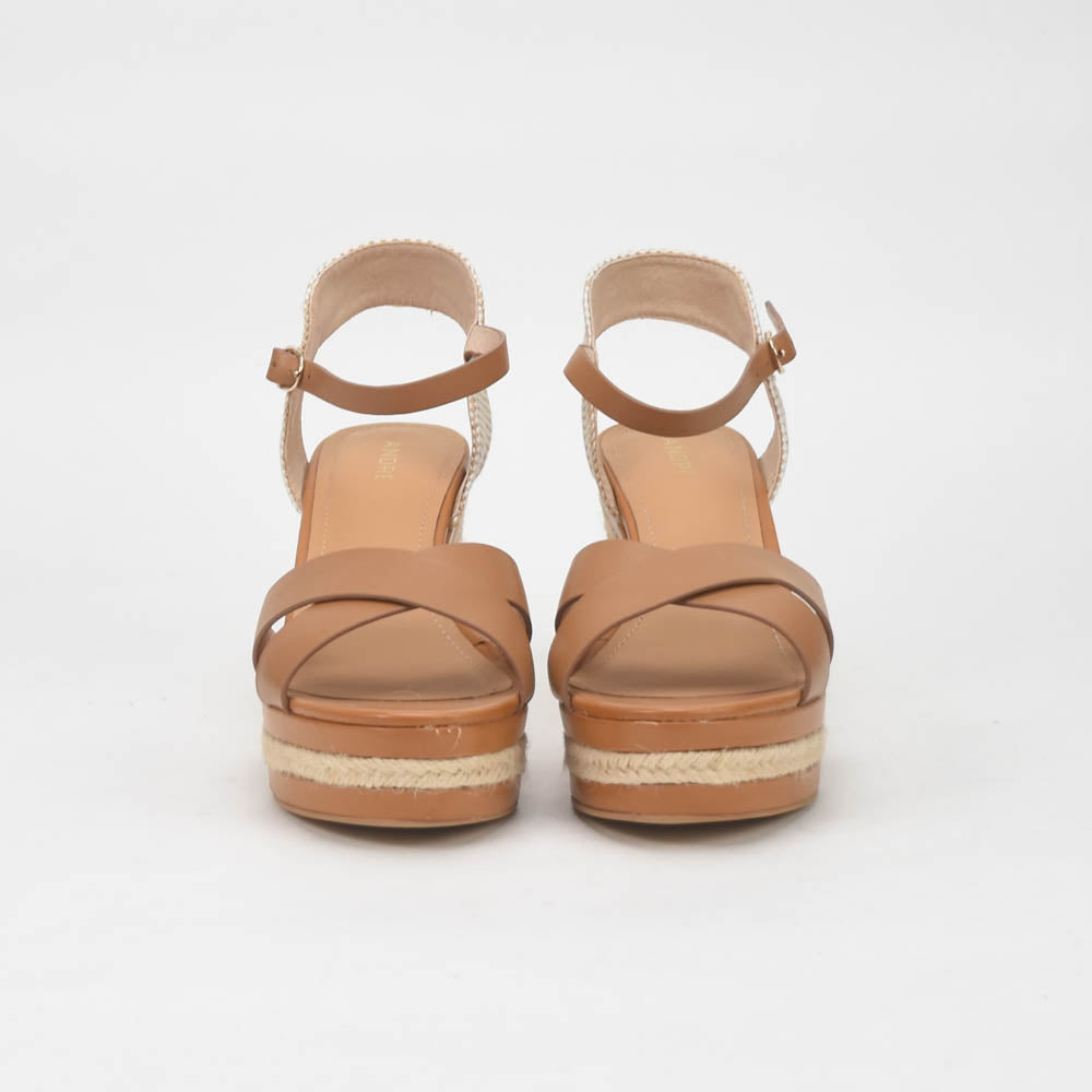 ANDRÉ SANDALES FEMME SAND CUIR MARRON BEIGE - 52357609402