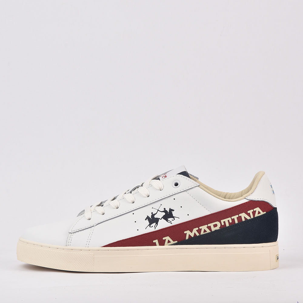 LA MARTINA SCARPA UOMO CALF - TAPE BIANCO - ROSSO - LFM222-001-4130