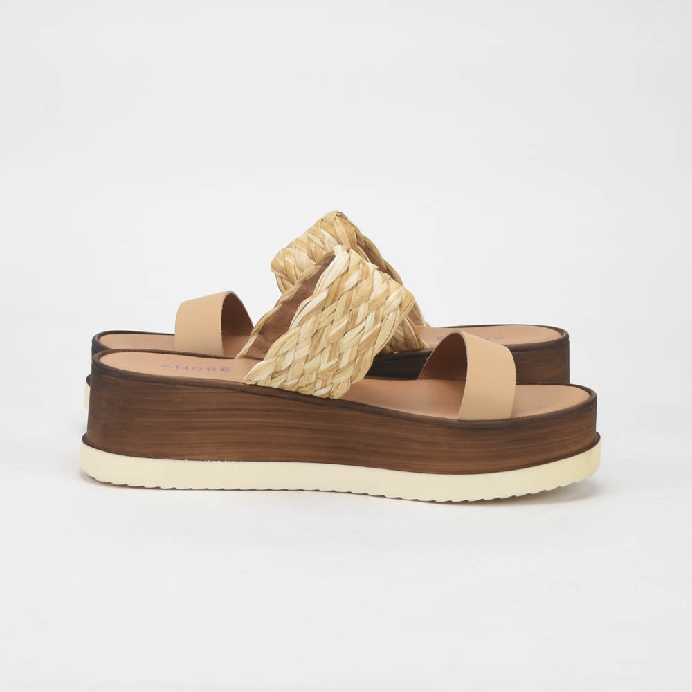 ANDRÉ SABOTS FEMME ROMARINE CUIR BEIGE - 52321686426