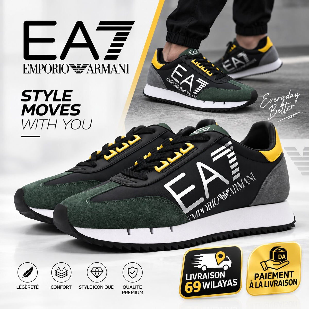EA7 Emporio Armani Technical Fabric Sneakers - 7X000541-AF18609-MZ577