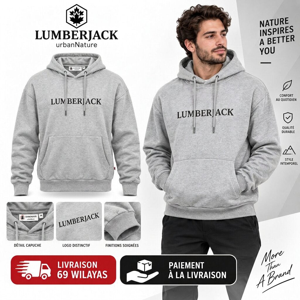 LUMBERJACK HOODIE - LBJ-00202-GRY