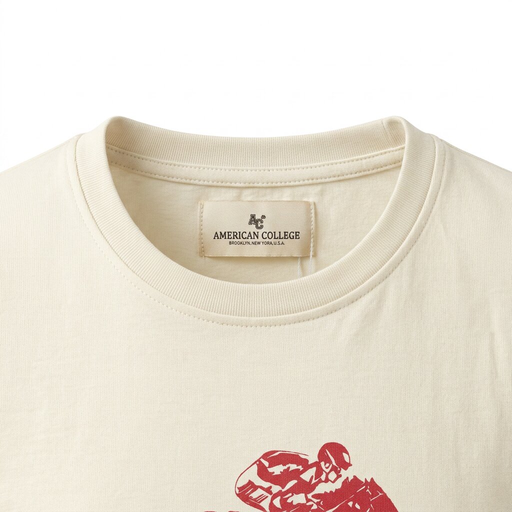American College t-shirt pour Homme - TS260103-DK BEIGE